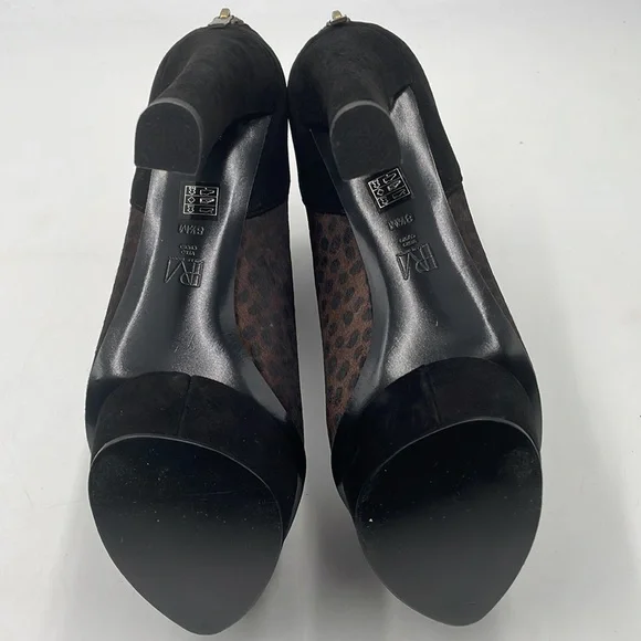 PELLE MODA Raw Umber Print Calf Hair/Kid Suede Platform Heel Bootie Boots NWT - Picture 7 of 10